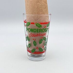 Ponderosa Sreakhouse Pepsi-Cola Christmas Holiday 16 Oz. Pint Libbey Glass